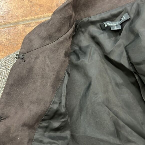Tahari tweed brown jacket size 6 - Picture 8 of 10